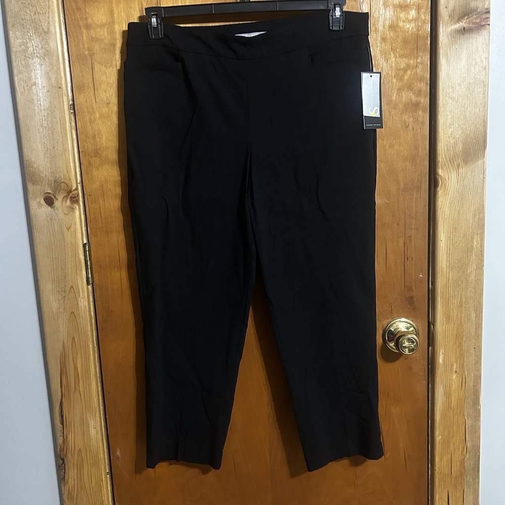 Valerie Stevens Dress Pants NWT Stretch Women's Size 18W Black Pull On